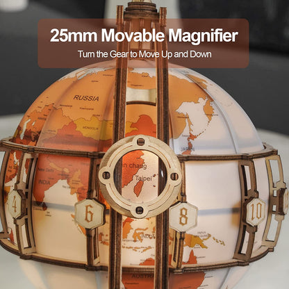 Luminous Globe 3D Wooden 180PCS Model Building Block Kits Toy