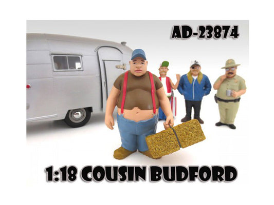 cousin budford \trailer park\" figure for 1:18 scale diecast model cars