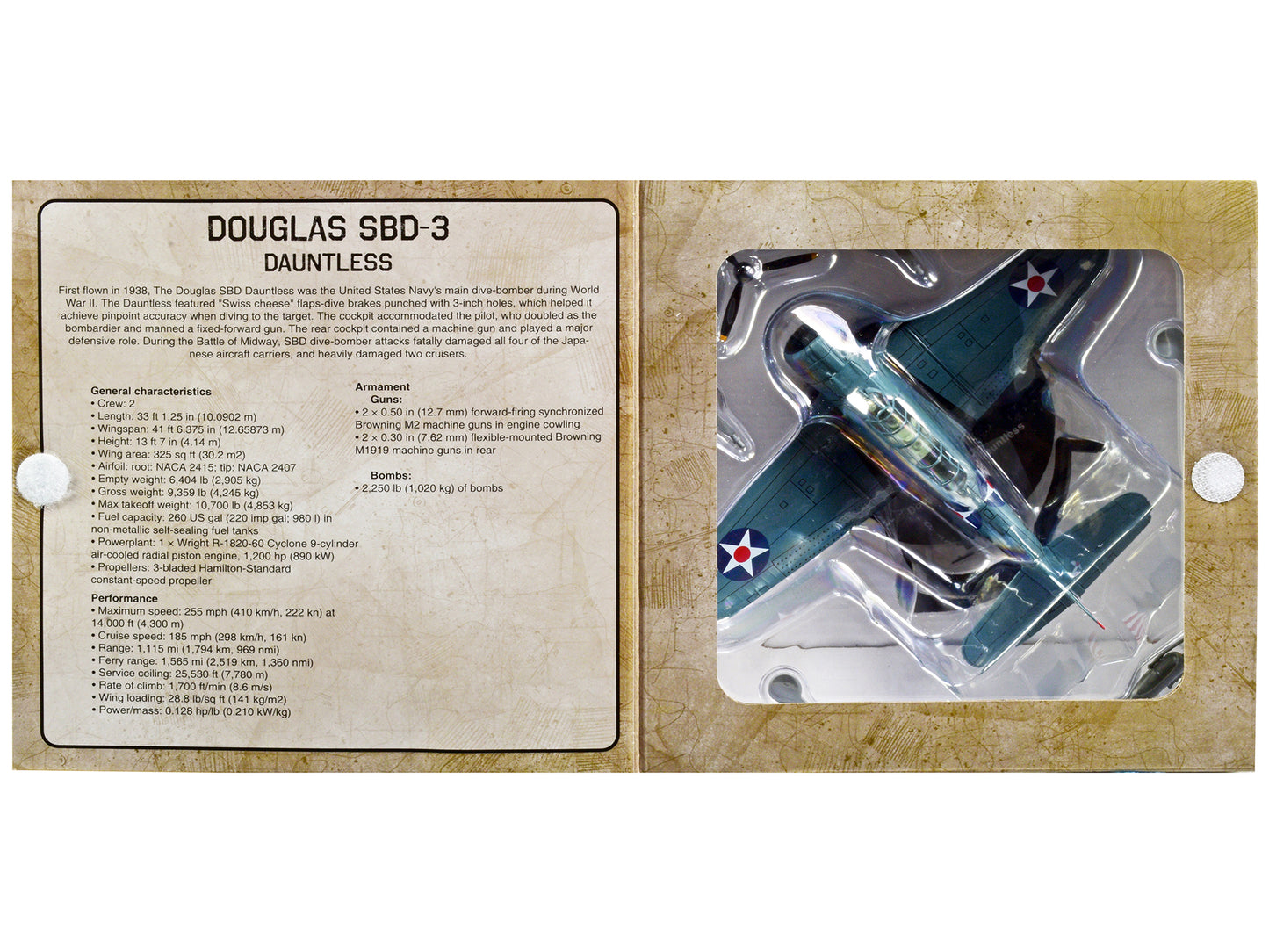 douglass sbd-3 dauntless bomber plane united states navy 1938 1/72 diecast model