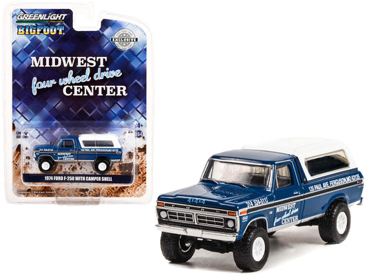 1974 ford -250 pickup truck camper bigfoot - midwest four 1/64 diecast model car