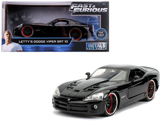 letty\'s dodge viper srt 10 black \fast & furious\" movie 1/24 diecast model car