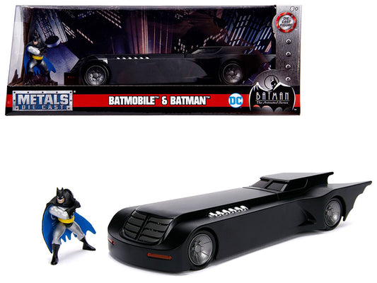 batmobile with batman diecast figure animated series dc comics 1/24 model car