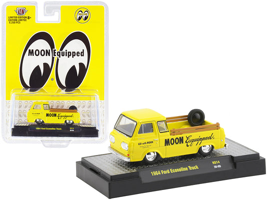 1964 ford econoline pickup truck "moon equipped" bright yellow limited edition to 8250 pieces worldwide 1/64 diecast model car