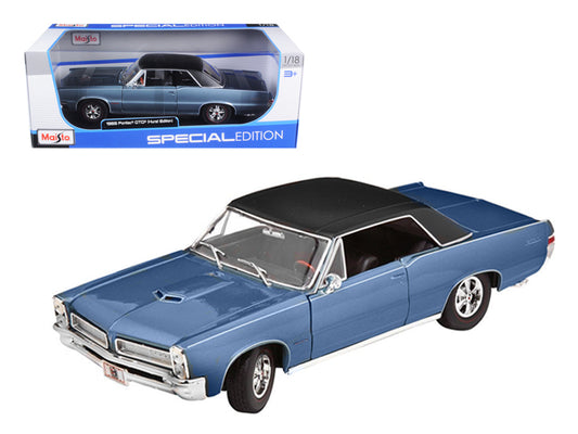 1965 pontiac gto hurst blue with black top 1/18 diecast model car