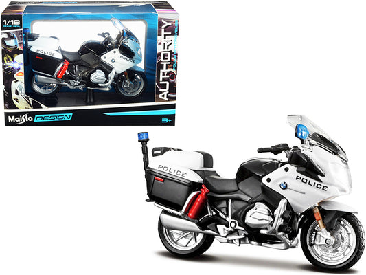 bmw r1200rt "u.s. police" white "authority police motorcycles" series with plastic display stand 1/18 diecast motorcycle model
