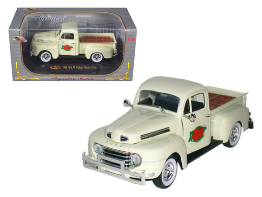 1949 ford f-1 delivery pickup truck cream with tomato crates 1/32 diecast model car