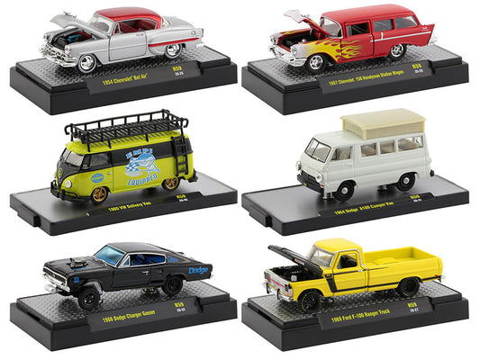 \auto shows\" 6 piece set release 59 in display cases 1/64 diecast model cars