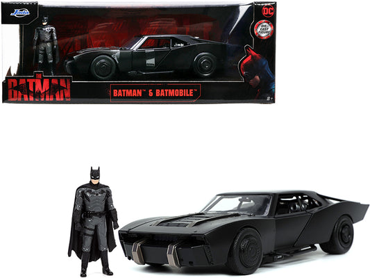 batmobile matt with batman diecast figure the movie dc comics 1/24 model car
