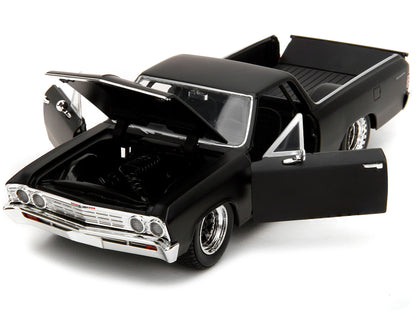 1967 chevrolet el camino matt black fast furious series 1/24 diecast model car