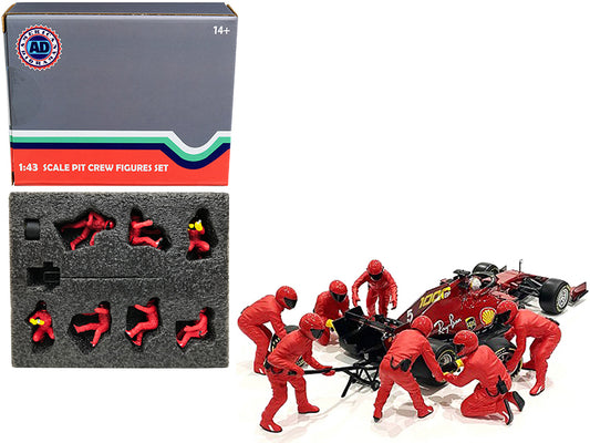 formula one f1 pit crew 7 figurine set team red release ii for 1/43 scale models