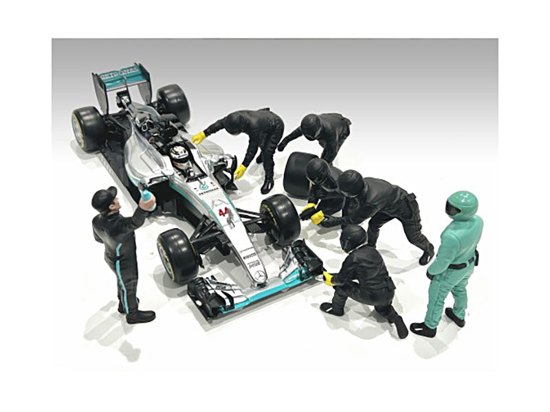 formula one f1 pit crew figure set team black release iii for 1/18 scale models