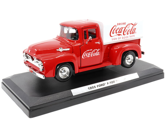 1955 ford -100 pickup truck with canopy drink coca-cola 1/24 diecast model car