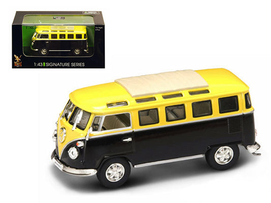 1962 volkswagen microbus van bus yellow/black 1/43 diecast car
