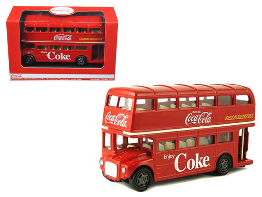 1960 routemaster london double decker bus red \coca-cola\" 1/64 diecast model