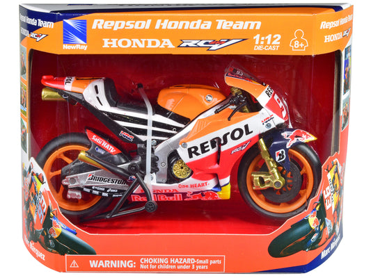 honda rc213v motorcycle 93 marc marquez repsol team motogp 1/12 diecast model