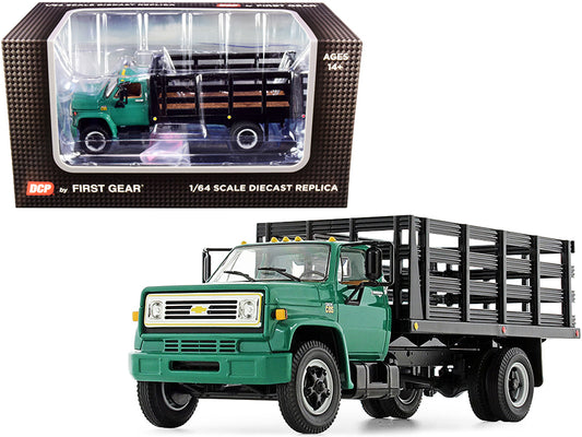 chevrolet c65 stake truck green and black 1/64 diecast model