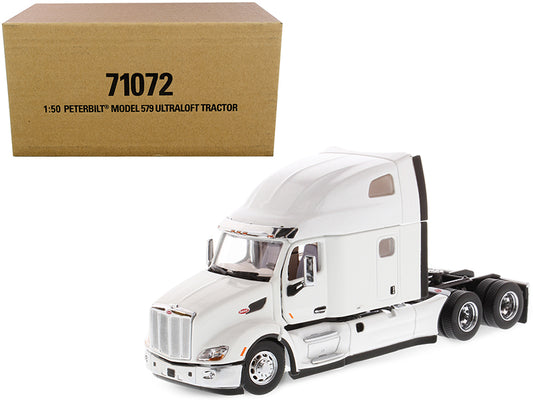 peterbilt 579 ultraloft truck tractor white "transport series" 1/50 diecast model