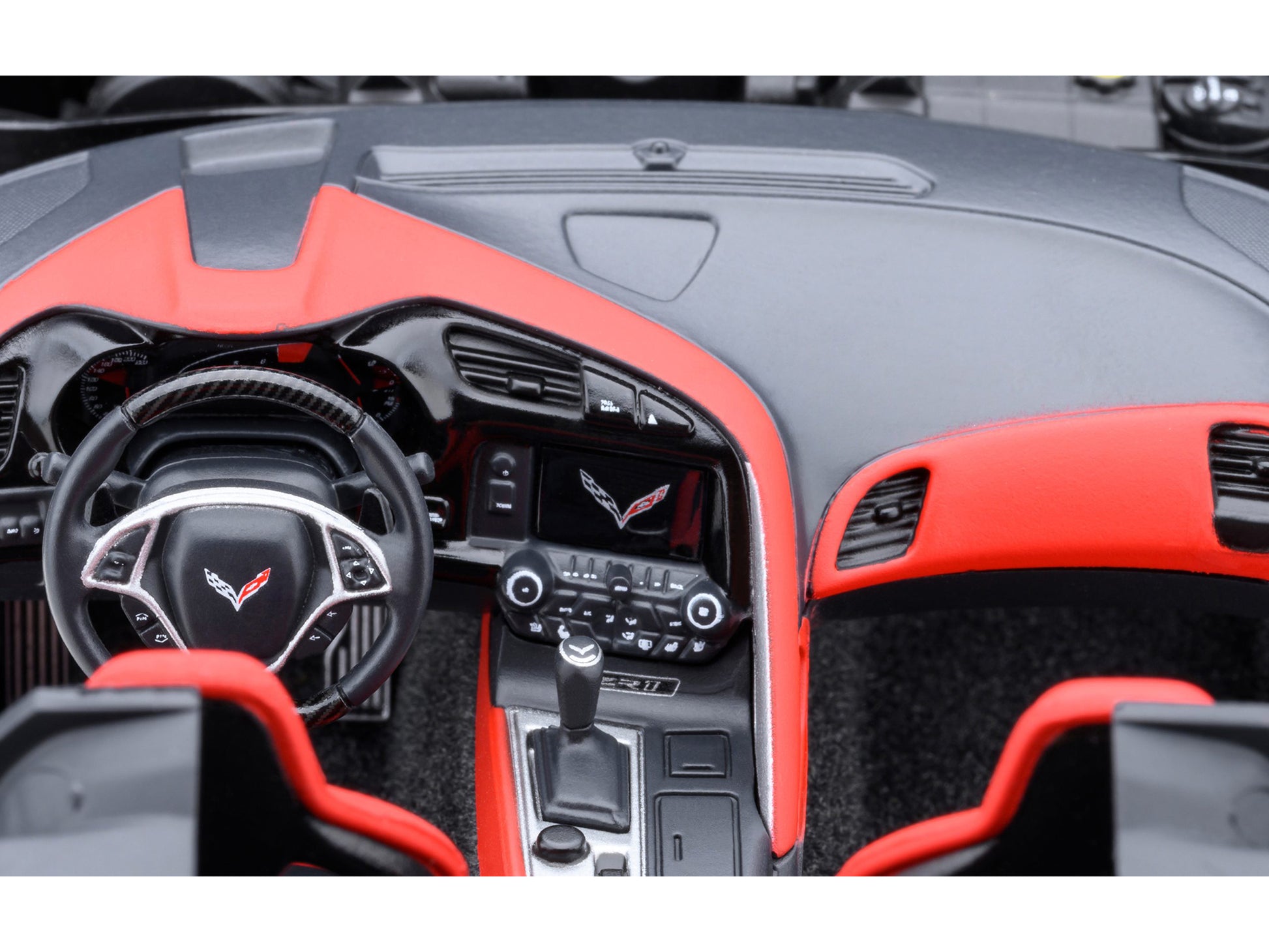 2019 chevrolet corvette c7 zr1 black with carbon top 1/18 model car