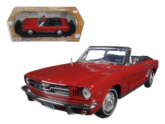 1964 1/2 ford mustang convertible red "timeless classics" series 1/18 diecast model car