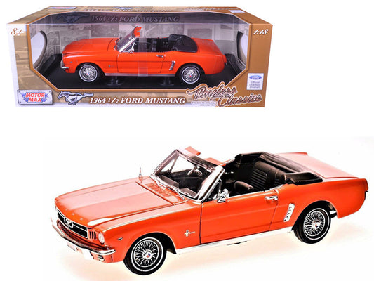 1964 1/2 ford mustang convertible orange \timeless classics\" 1/18 diecast model car