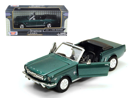 1964 1/2 ford mustang convertible green metallic 1/24 diecast model car