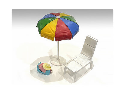 beach girls accessories chair and umbrella duffle bag for 1/18 scale models