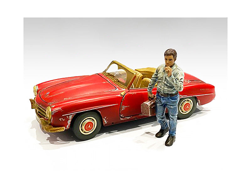 auto mechanic chain smoker larry figurine for 1/24 scale models