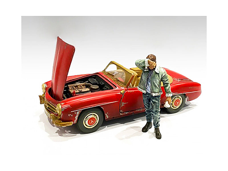 auto mechanic sweating joe figurine for 1/18 scale models