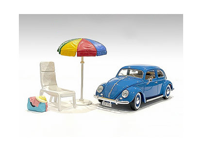 beach girls accessories chair and umbrella duffle bag for 1/24 scale models