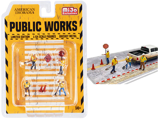 public works piece diecast set figurines and accessories for 1/64 scale models