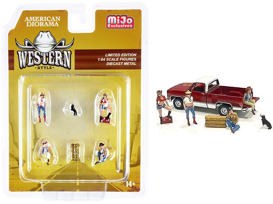 western style piece diecast set figurines and accessories for 1/64 scale models