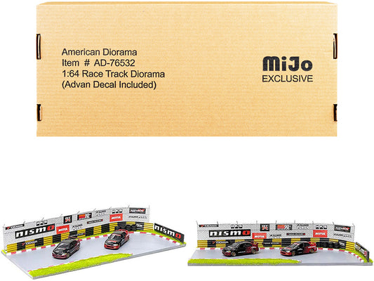 "race track advan" diorama with decals for 1/64 scale models