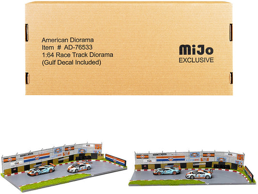 "race track gulf oil" diorama with decals for 1/64 scale models