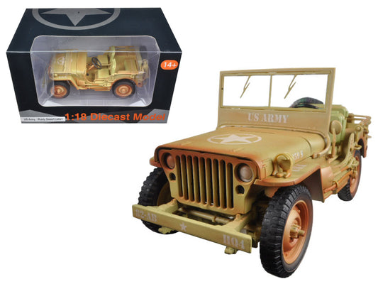us army vehicle wwii desert sand weathered version 1/18 diecast model car