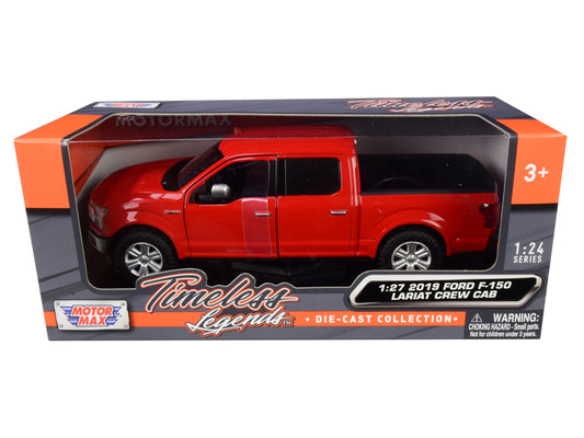 2019 ford f-150 lariat crew cab pickup truck red 1/24-1/27 diecast model car