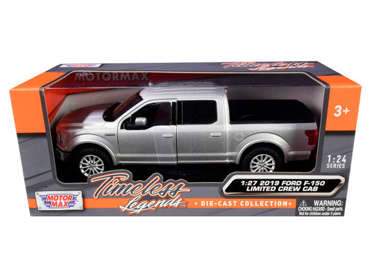 2019 ford f-150 limited crew cab pickup truck metallic silver 1/24-1/27 diecast model car