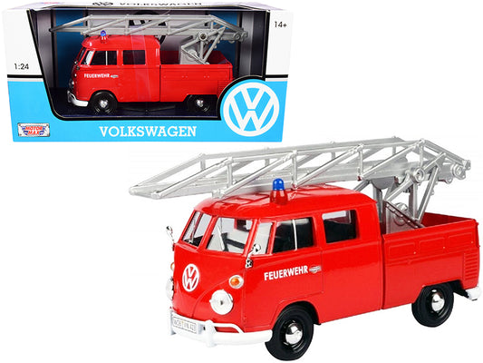 volkswagen t1 truck aerial ladder feuerwehr 1/24 diecast model car