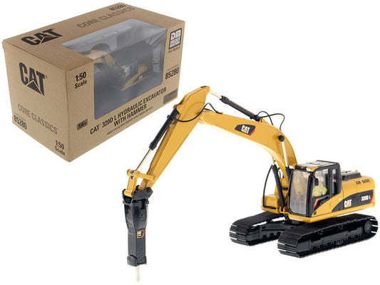 cat caterpillar 320d l hydraulic excavator with hammer and operator \core classics series\" 1/50 diecast model