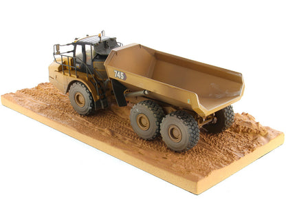 cat 745 articulated truck dirty weathered 1/50 diecast model