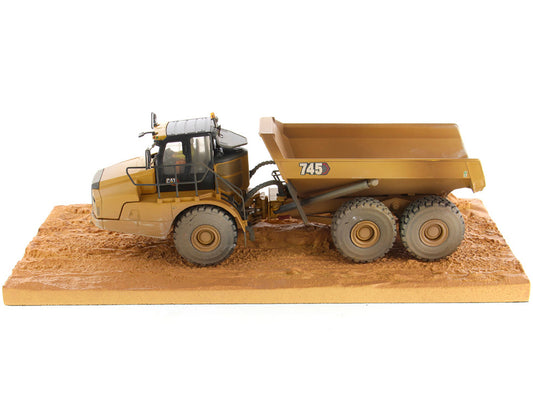 cat 745 articulated truck dirty weathered 1/50 diecast model