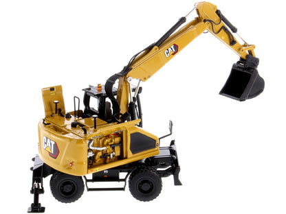 cat m318 wheeled excavator with operator high line series 1/50 diecast model