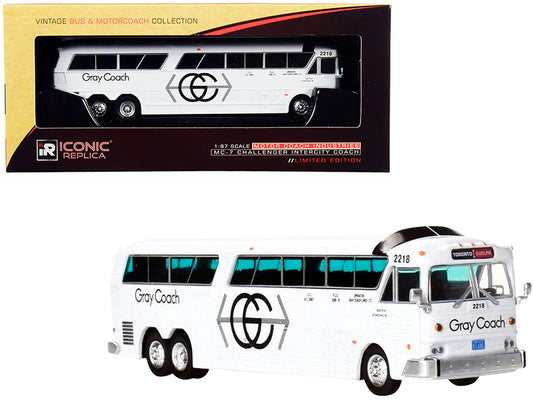 mci mc-7 challenger intercity coach bus white "gray coach" toronto - guelph (canada) "vintage bus & motorcoach collection" 1/87 (ho) diecast model
