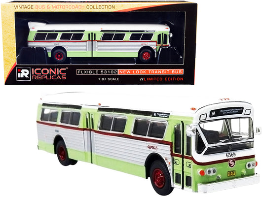 flxible 53102 transit bus #n "roosevelt blvd. & comly road" septa philadelphia (pennsylvania) light green and silver with white top "vintage bus & motorcoach collection" 1/87 (ho) diecast model