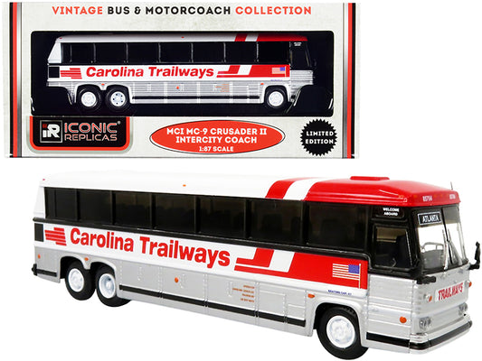 1980 mci mc-9 crusader ii intercity coach bus "atlanta" "carolina trailways" "vintage bus & motorcoach collection" 1/87 (ho) diecast model
