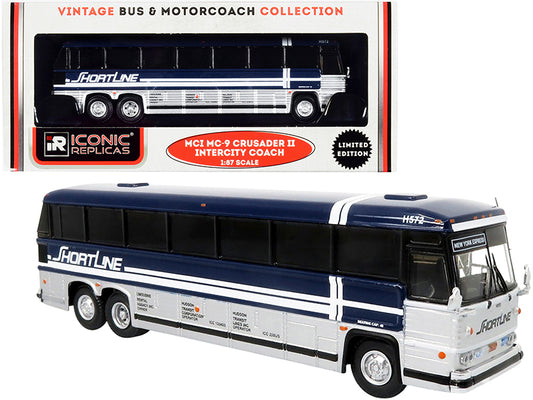 1980 mci mc-9 crusader ii intercity coach bus "new york express" "short line bus company" "vintage bus & motorcoach collection" 1/87 (ho) diecast model