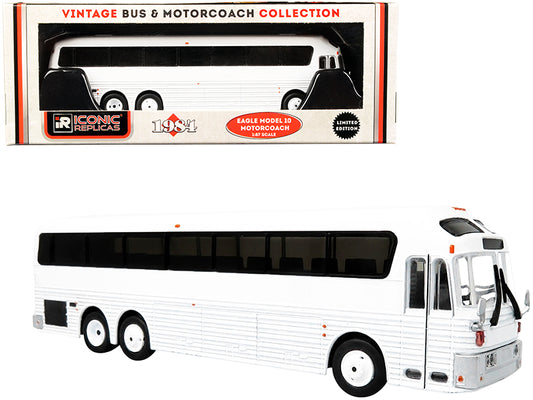 1984 eagle model 10 motorcoach bus blank white "vintage bus & motorcoach collection" 1/87 (ho) diecast model