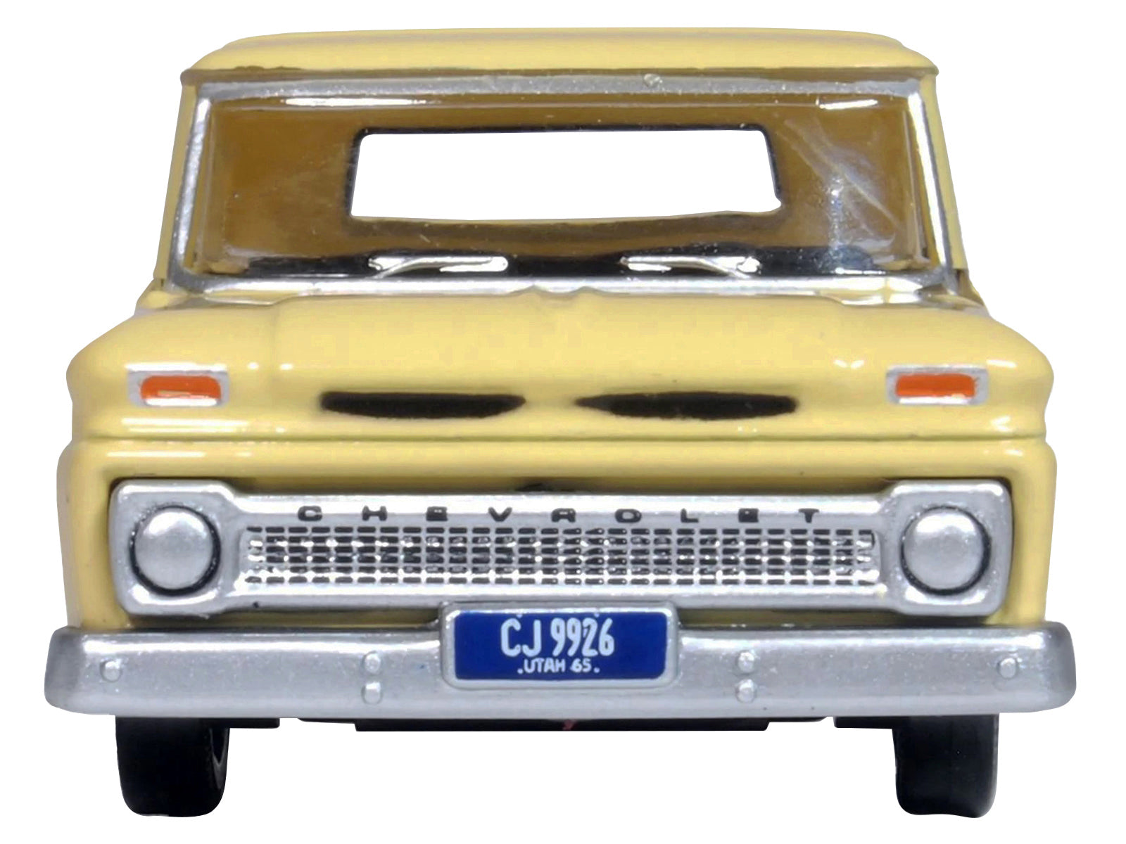 1965 chevrolet c10 stepside pickup truck yellow 1/87 ho scale diecast model car