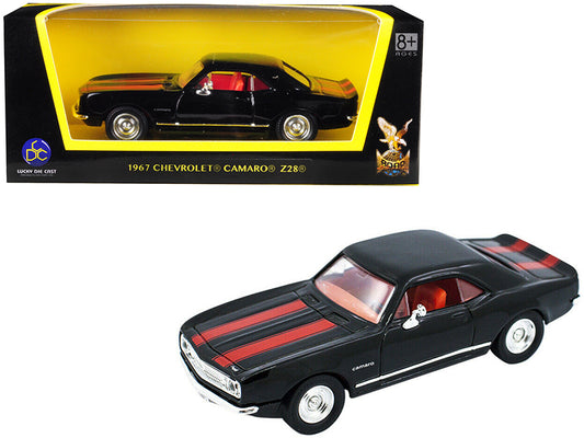 1967 chevrolet camaro z-28 black with red stripes 1/43 diecast model car