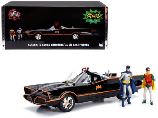 classic batmobile working diecast batman robin figures 80 years 1/18 model car