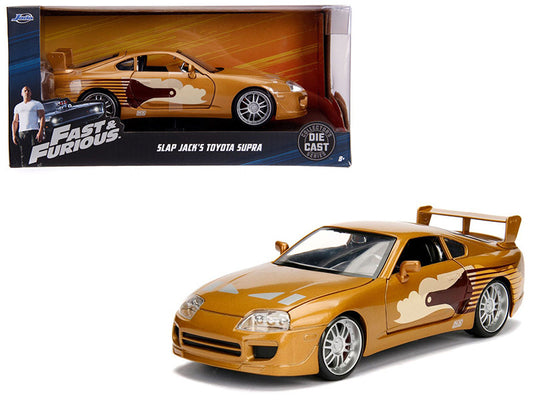 slap jack\'s toyota supra gold \fast & furious\" movie 1/24 diecast model car